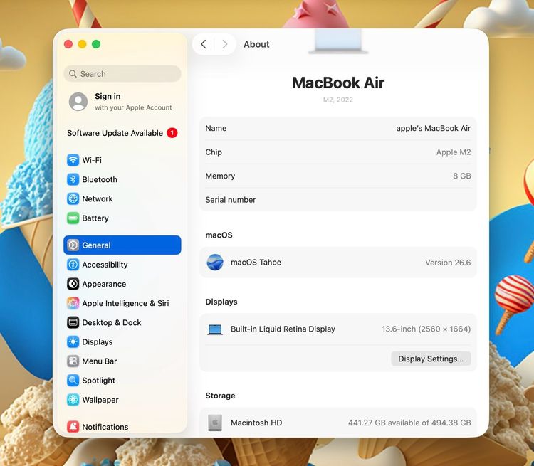 MacBook Air 13-inch M2 2022 Ram8GB SSD512GB Space Gray รูปที่ 13
