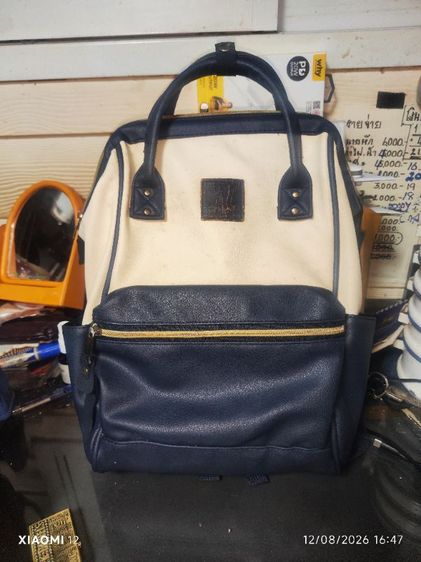 กระเป๋าเป๋ anello แท้ รุ่น Synthetic Leather Base Mouth Backpack (ไซส์ Regular/Standard ปากกว้างทรงซิปปากโครงเหล็ก)