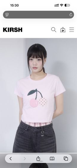 Kirsh เสื้อยืด ญ ทรง baby tee ไซค์ M ใหม่ แท้🇰🇷