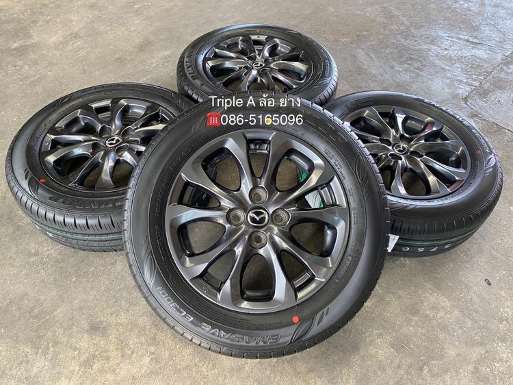 ✨ล้อแม็ก✨Mazda 2 Skyactiv ขอบ 15 สีดำมิดไนท์ พร้อมยางใหม่💯185-65-15 Dunlop🚩ปี 26🚩