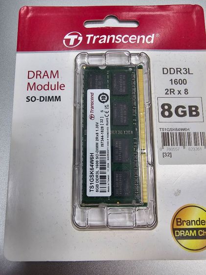 ที่เก็บข้อมูลและเมมโมรี่การ์ด RAM Transcend 8GB DDR3L 1600 MHz TS1GSK64W6H
