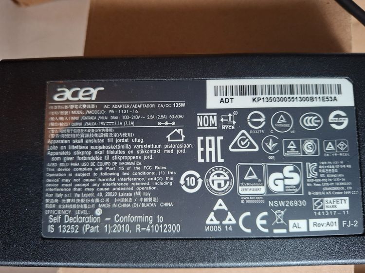 อื่นๆ Adapter Notebook ACER 19V 7.1A ของใหม่, 19V 4.74A มือสอง สินค้าแท้ Acer