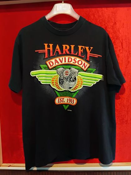 เสื้อยืดวินเทจ HARLEY-DAVIDSON FUN-WEAR Size L รูปที่ 3