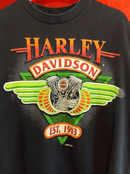 เสื้อยืดวินเทจ HARLEY-DAVIDSON FUN-WEAR Size L รูปที่ 2