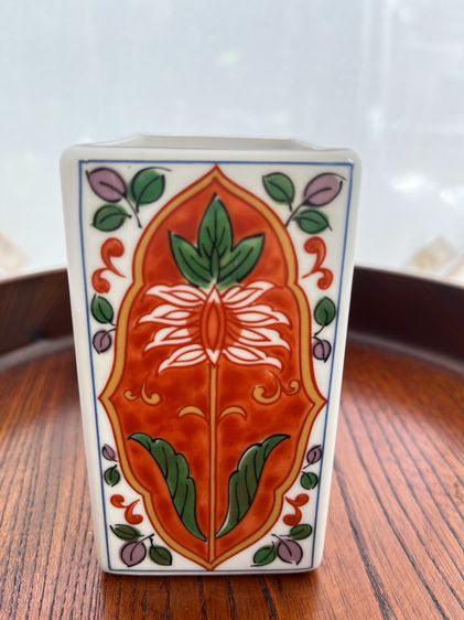 กล่องเซรามิก 4 เหลี่ยม  ลายญี่ปุ่นโบราณ (ลายเบญจรงค์) รูปที่ 3