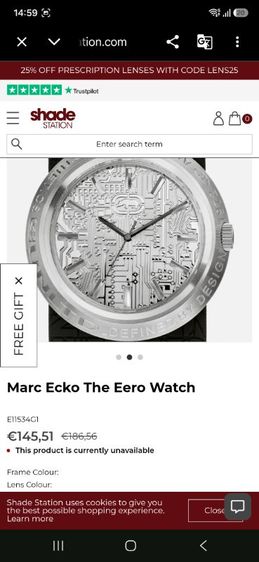อื่นๆ เงิน นาฬิกาชาย[UNLTD Marc EckoThe Eeroแท้มือสองสภาพดีมากซื้อมาใส่ไม่กี่ครั้ง made in japan