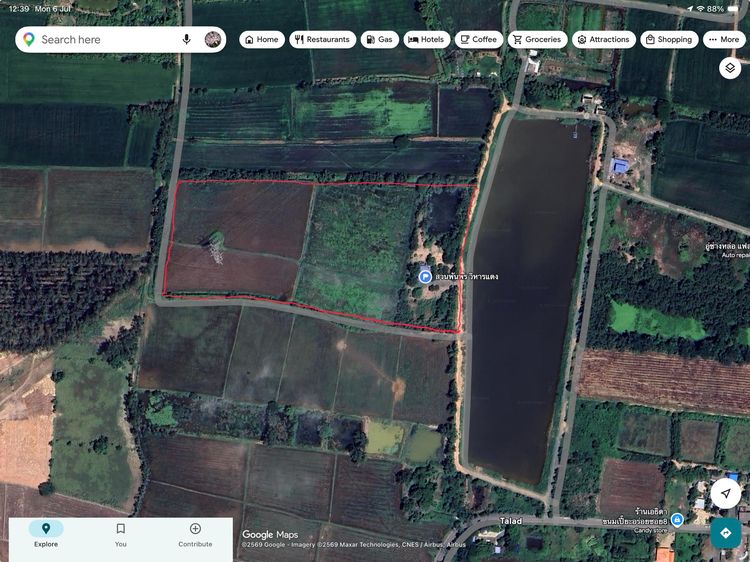 ที่ดินสวย 30ไร่ ติดบ่อเก็บนำ้หนองสรวง พร้อมบ้านพัก 1 หลัง 
