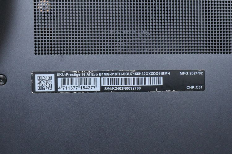 MSI PRESTIGE 16 AI EVO Core Ultra 7-155H RAM32.1TB รูปที่ 16