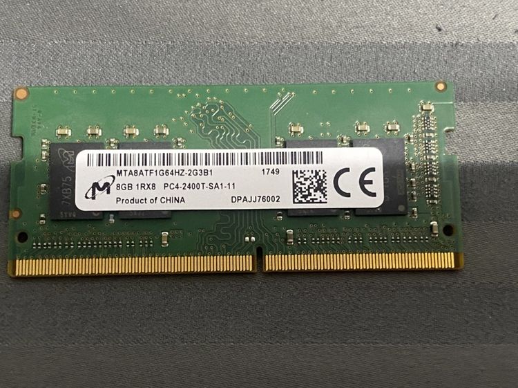 แรม8(Ram) Micron MTA8ATF1G64HZ-2G3B1 ครับ8GB DDR4-2400 SO-DIMM, 1Rx8 สำหรับโน้ตบุ๊ก