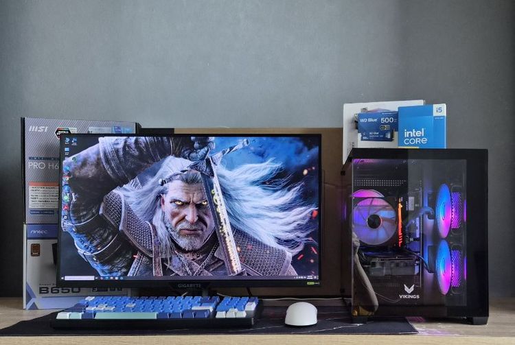 Intel วินโดว์ มากกว่า 128 กิกะไบต์ ใช่ เซ็ตคอมสเปคแรง i5 14400F / RAM 16G / RX6700XT 12G / M.2 500G / จอ 27 Inch IPS 2K 210Hz
