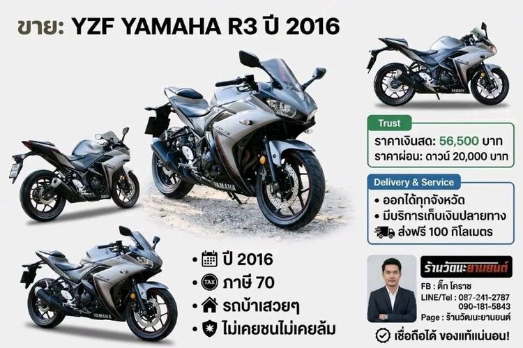 YZF Yamaha R3 ปี 2016 รถสวยมากเครื่องดี