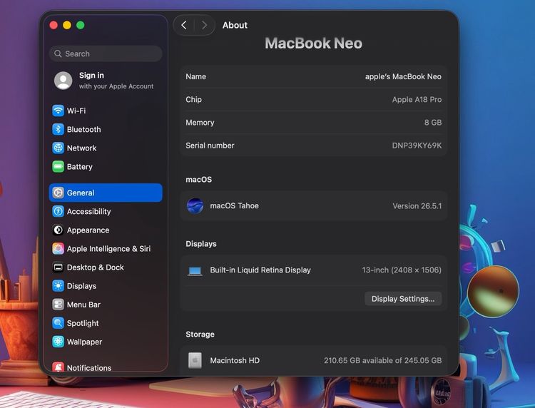 MacBook Neo 13-inch A18 Pro Ram8GB SSD256GB Silver  รูปที่ 13