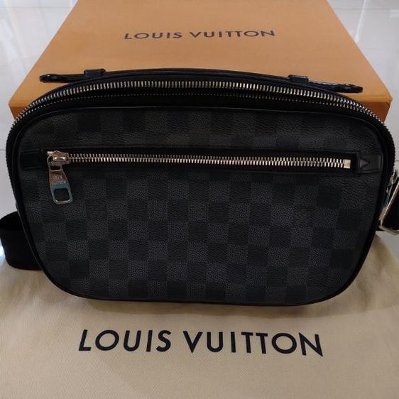 Louis Vuitton หนังแท้ ดำ Used LV Ambler Damier