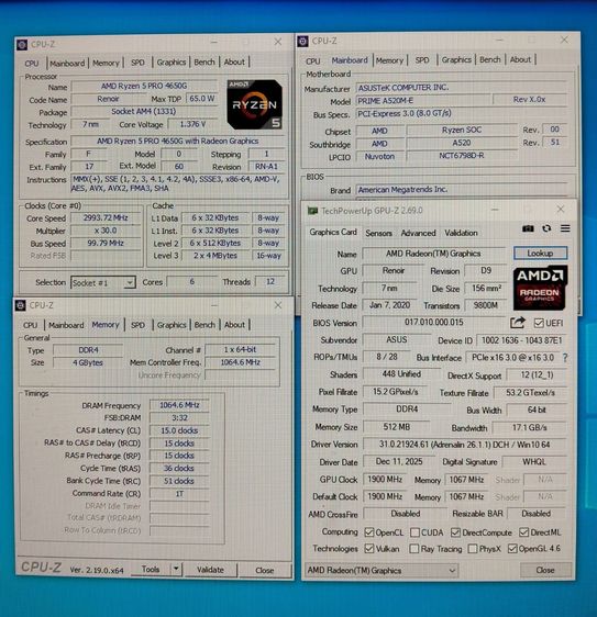 SET PC RYZEN R5 4650G+APU VGA + MB A520M รูปที่ 5