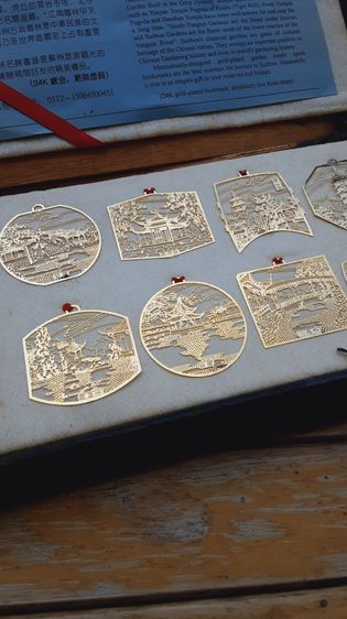 แผ่นฉลุที่ระลึกเมืองจีนหุ้มทองคำแท้24K