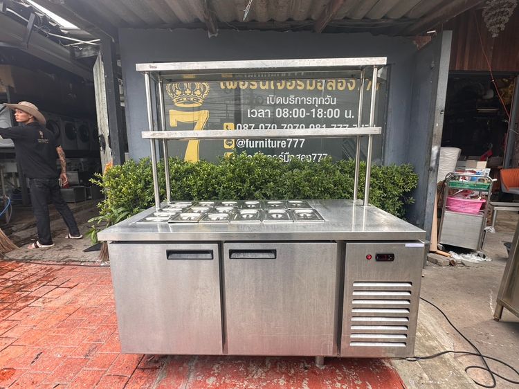 อุปกรณ์ครัว เตรียมอาหาร ตู้แช่นอน 2 บานเปิด พร้อมถาดท็อปปิ้ง (ตัวที่ 2) 