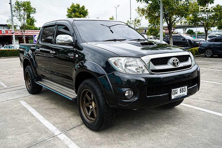 Toyota Hilux Vigo 2011 2.5 Double Cab E Prerunner Pickup ดีเซล ไม่ติดแก๊ส เกียร์ธรรมดา ดำ รูปที่ 3