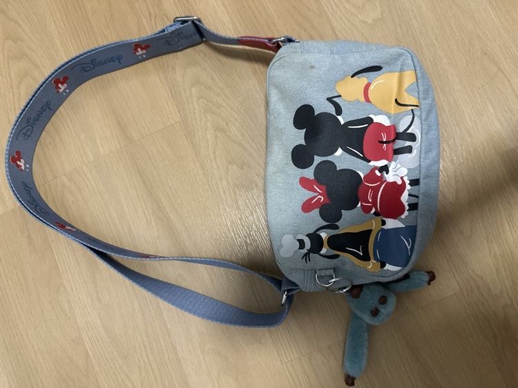 ผ้า กระเป๋าสะพาย KipLing Disney สีฟ้าอ่อน ลายน่ารัก
