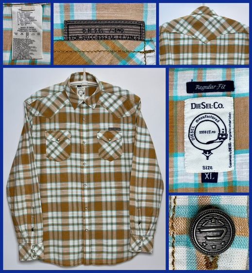 ⚠️เหมือนใหม่‼️เสื้อเชิ้ต DIESEL ของแท้ รุ่นใหม่ สไตล์วินเทจ