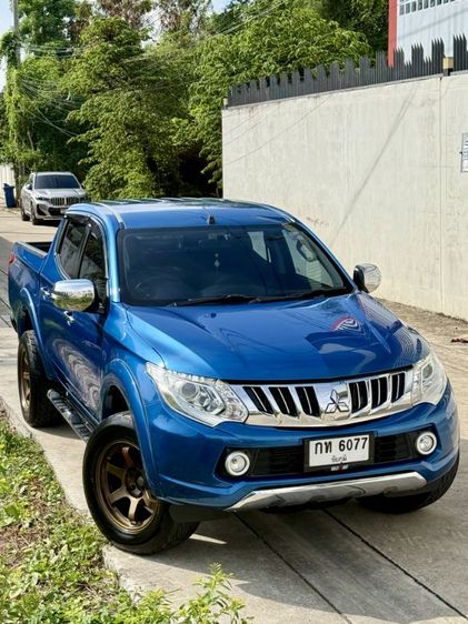 Mitsubishi Triton 2016 All New Double Cab 2.4 GLS Ltd Plus Pickup ดีเซล ไม่ติดแก๊ส เกียร์อัตโนมัติ น้ำเงิน รูปที่ 2