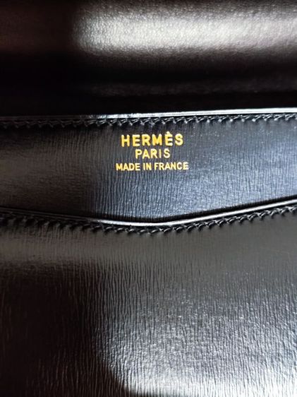 ​✨ Hermès Vintage Ring Lock Flap Shoulder Bag in Black Box Calfskin (1984) ✨ รูปที่ 3