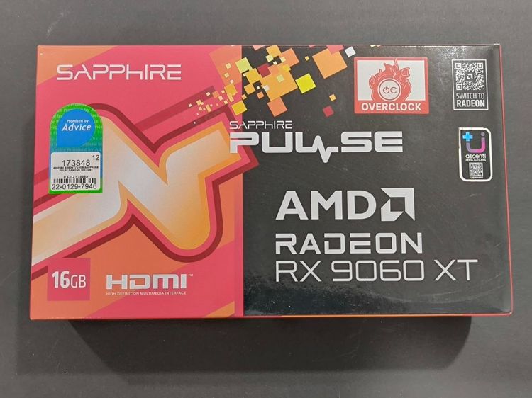 AMD Radeon RX 9060XT 16GB Sapphire Pulse OC