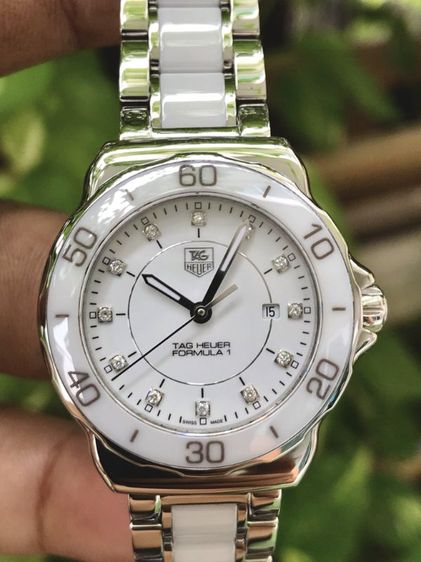 ขาว Tag Heuer F1 Quartz White Ceramic Diamond WAH 1315 (32mm.)🇨🇭🇨🇭