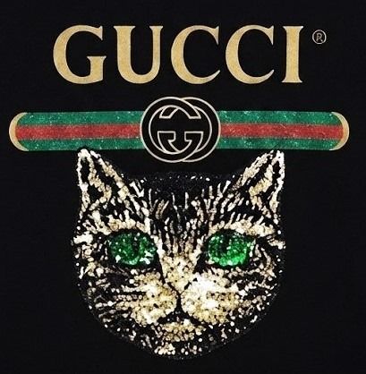 GUCCI Mystic Cat Logo Print T-Shirt Made in Italy รูปที่ 2