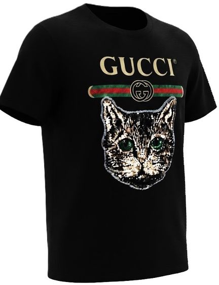GUCCI Mystic Cat Logo Print T-Shirt Made in Italy รูปที่ 3