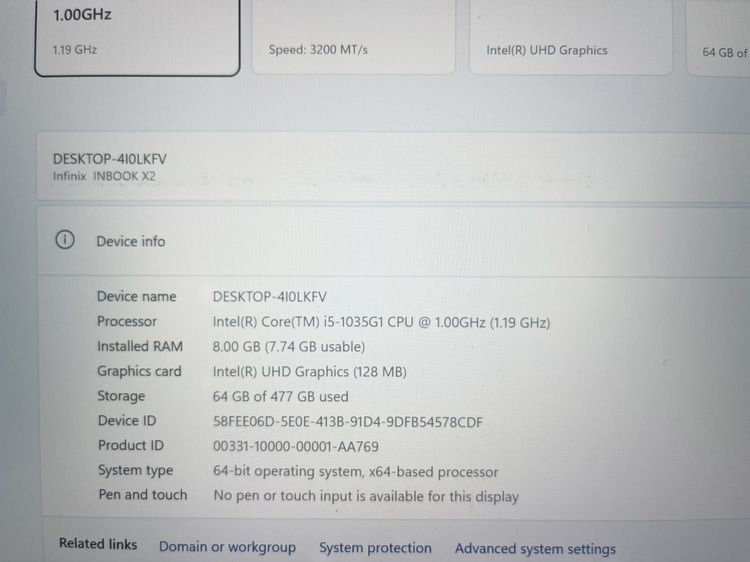 Infinix Inbook X2 I5 Gen 10 Ram 8 SSD 512 แบตนาน ใช้งานได้ดี ราคาถูกใจ รูปที่ 3