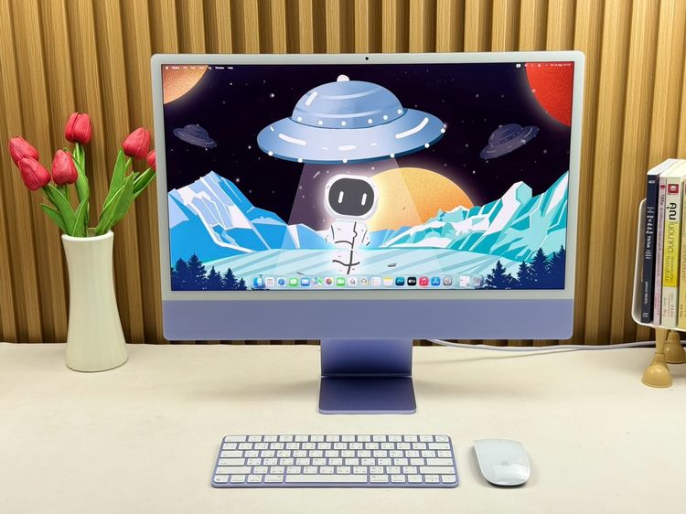 Apple แมค โอเอส 8 กิกะไบต์ อื่นๆ ไม่ใช่ iMac 24-inch M1 2021 Ram8GB SSD512GB Purple