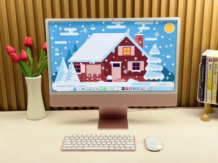 Apple แมค โอเอส 16 กิกะไบต์ อื่นๆ ไม่ใช่ iMac 24-inch M1 2021 Ram16GB SSD1TB Pink