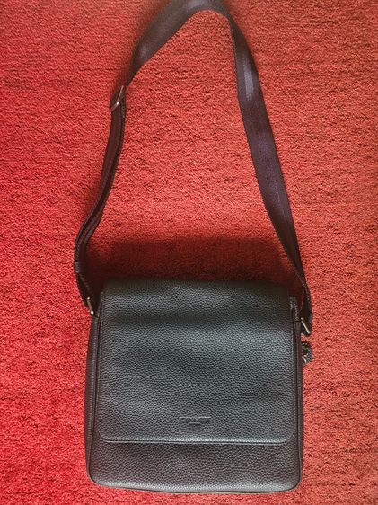 หนังแท้ ชาย ดำ กระเป๋า COACH Metropolitan Map Bag
