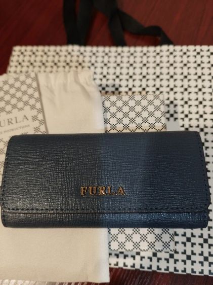 หนังแท้ ไม่ระบุ น้ำเงิน กระเป๋าใส่กุญแจ แบรนด์ FURLA ของแท้