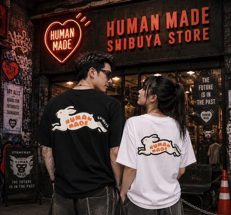 เสื้อ HUMAN MADE Shibuya Exclusive Rabbit T-Shirt (White) ของแท้ รูปที่ 5
