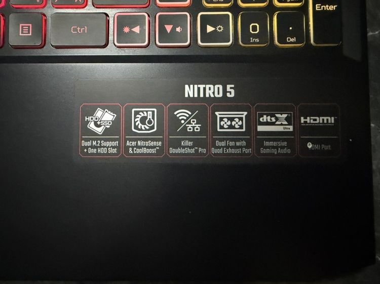 ขาย Note Book ACER NITRO 5 AN515-57-52UX I5-11400H Ram 24gb RTX 3060 6 GB GDDR6 512gb SSD M.2 สภาพสวยๆ เลยครับผม รูปที่ 6