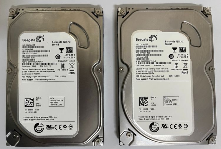 ที่เก็บข้อมูลและเมมโมรี่การ์ด HDD 500 GB.