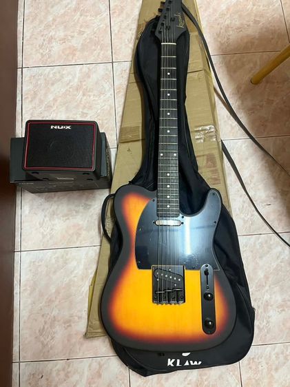 กีต้าร์ไฟฟ้า ขาย กีต้าkazuki ทรงบอดี้: Telecaster ดีไซน์คลาสสิก บอดี้ไม้เบสวู้ด + เเอมป์Nux