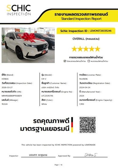 Honda CR-V 2024 2.0 eHEV RS 4WD Utility-car ไฮบริด ไม่ติดแก๊ส เกียร์อัตโนมัติ ขาว รูปที่ 4