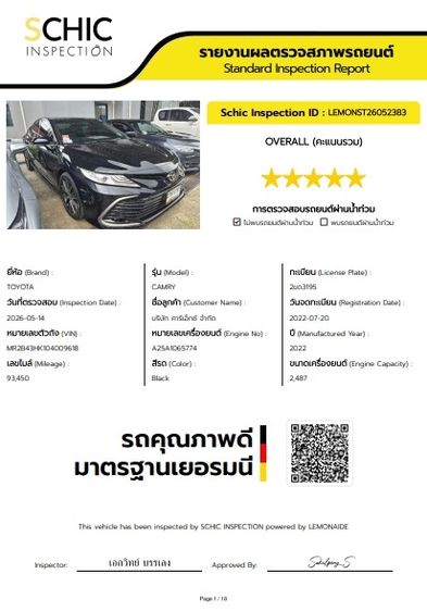 Toyota Camry 2022 2.5 Premium Sedan เบนซิน ไม่ติดแก๊ส เกียร์อัตโนมัติ ดำ รูปที่ 4