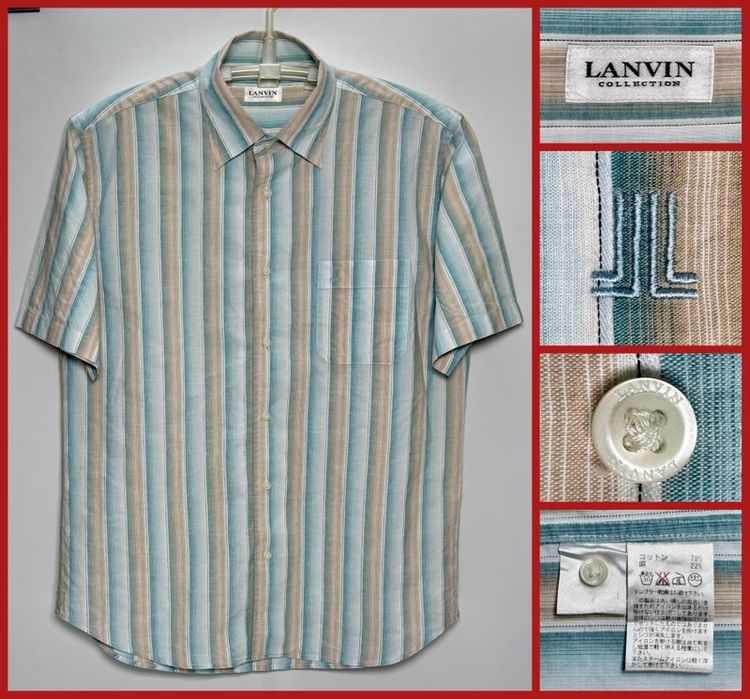 ⚠️เหมือนใหม่‼️เสื้อเชิ้ต LANVIN ของแท้ รุ่นใหม่ ผ้า LINEN ผสม COTTON