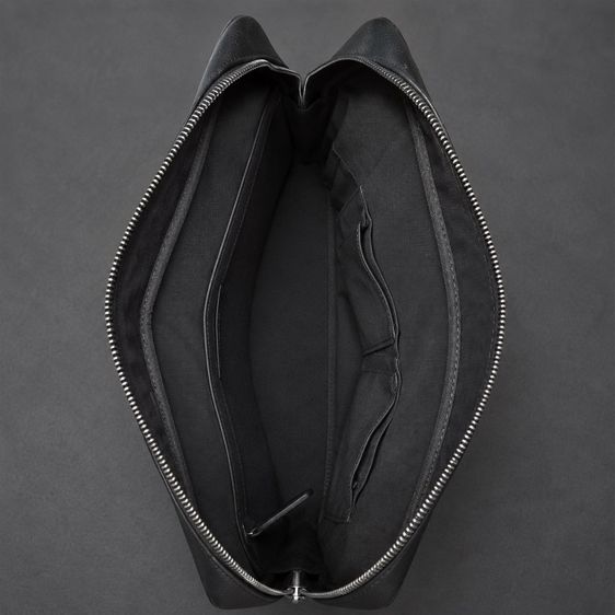 📍 COACH Perry Slim Brief in Signature Crossgrain Leatherรุ่น F72230 สีดำ 🖤 รูปที่ 2