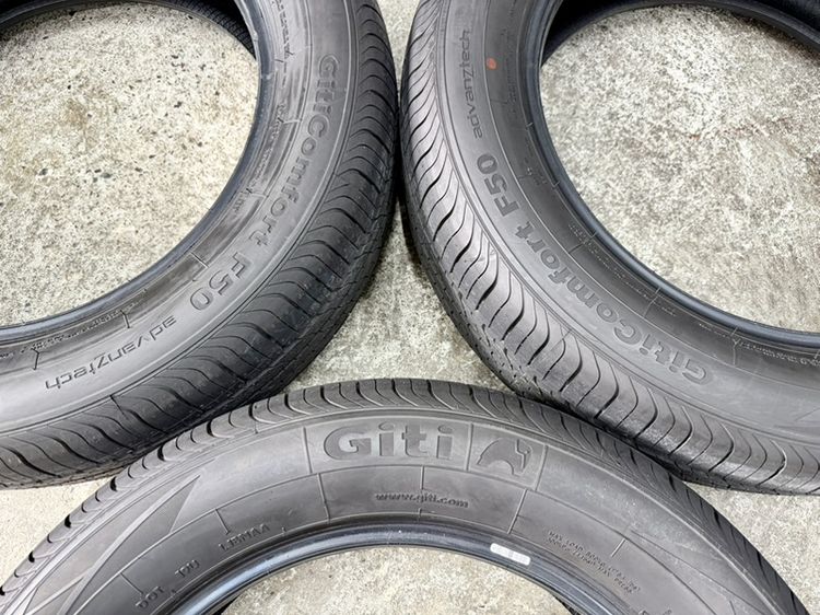 ยางถอดป้ายแดงขอบ 18” ยี่ห้อ GITI ขนาด 225-60R18 ปี 26 สีเส้นตุ่มหน้ายางยังอยู่ครบ