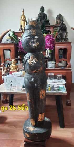 กุมารทองหลวงพ่อกวย ไม้เสาโบสถ์ สูง26.5นิ้ว