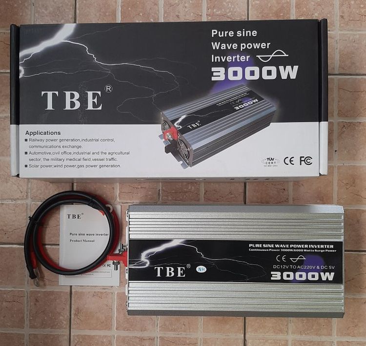 อินเวอร์เตอร์แปลงไฟ TBE Pure Sine Wave Inverter 3000W (DC 12V to AC 220V)