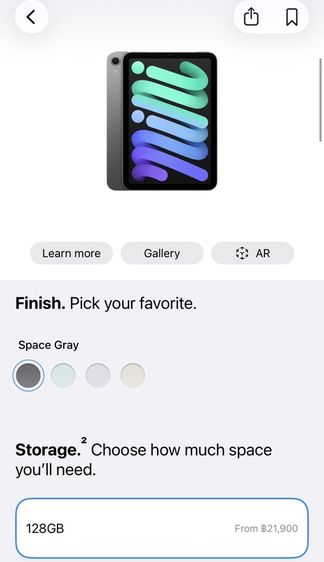 ขาย iPad mini 7 (A17 Pro) Wi-Fi 128GB สี Space Gray ของใหม่ยังไม่ได้แกะกล่อง ประกันยังไม่เริ่ม รูปที่ 3