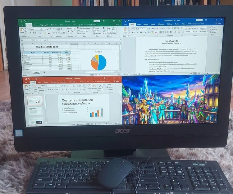 วินโดว์ มากกว่า 128 กิกะไบต์ HDMI ส่งต่อความรัก Acer All-in-One Core i5 Gen 7 สภาพนางฟ้า แถมฟรีคีย์บอร์ด+เมาส์ ครบชุด 2,400.- ส่งฟรีถึงบ้าน