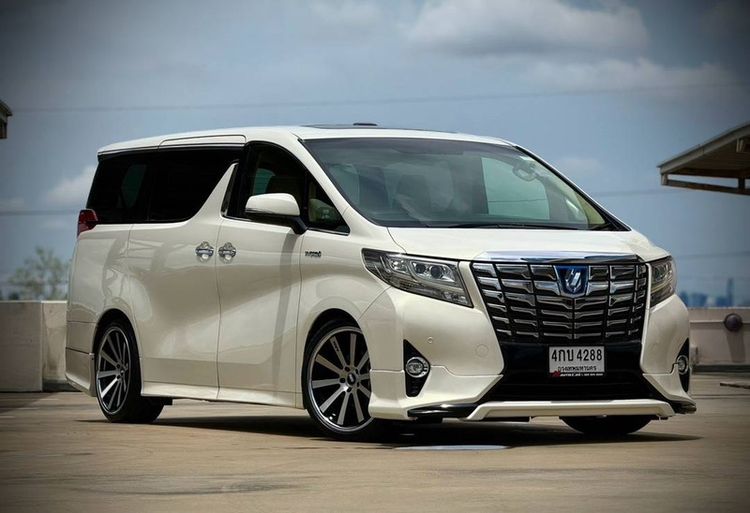Toyota Alphard 2015 2.5 Hybrid E-Four 4WD Utility-car ไฮบริด ไม่ติดแก๊ส เกียร์อัตโนมัติ ขาว รูปที่ 2