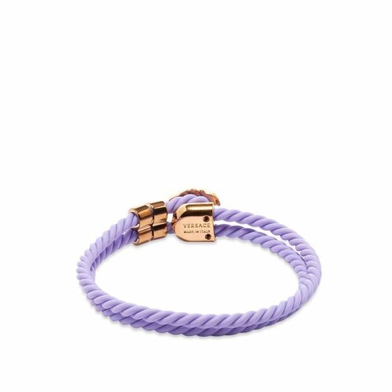 Versace Men's Medusa Head Bracelet in Lilac Made in Italy With Boxกำไลข้อมือรูปหัวเมดูซ่าสำหรับผู้ชายจาก Versace สีม่วงอ่อน ผลิตในอิตาลี พร้อมกล่อง ป้ายแทค รูปที่ 4