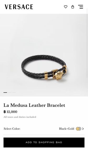 Versace Men's Medusa Head Bracelet in Lilac Made in Italy With Boxกำไลข้อมือรูปหัวเมดูซ่าสำหรับผู้ชายจาก Versace สีม่วงอ่อน ผลิตในอิตาลี พร้อมกล่อง ป้ายแทค รูปที่ 7